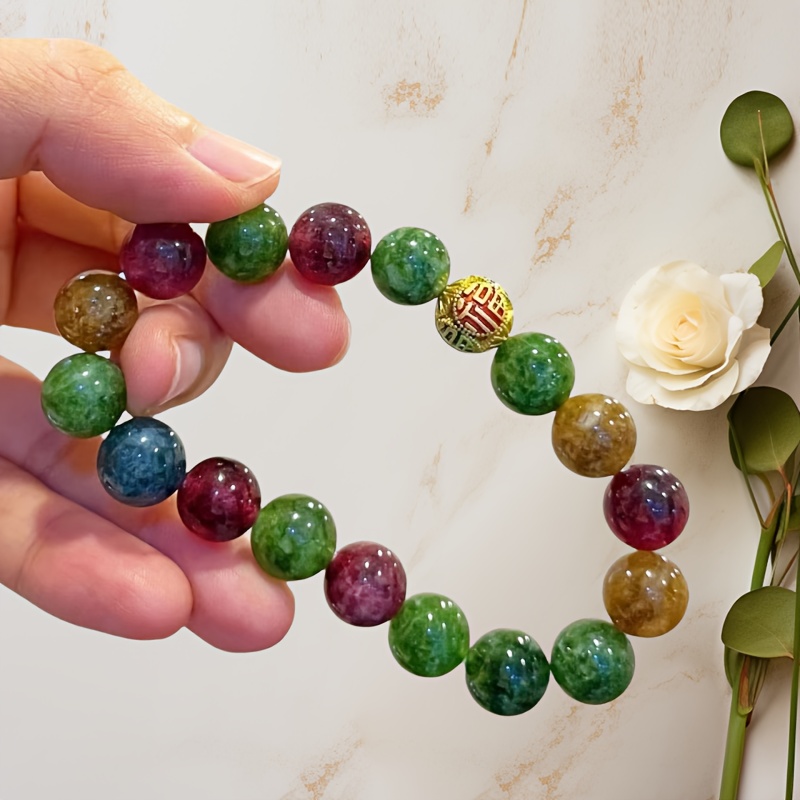 Vibrant Quartz Rock Colorful Gemstone Beads Healing Bracelet